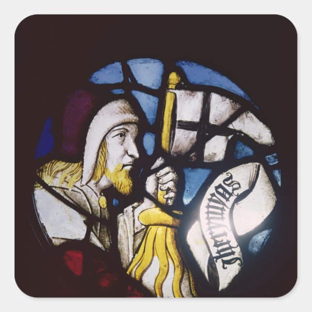 Roundel of the prophet Jeremiah, 15th century Square Sticker (Front)