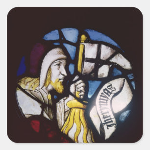 Roundel of the prophet Jeremiah, 15th century Square Sticker
