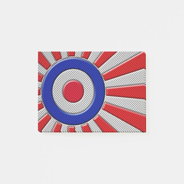 Roundel Sunburst Design Carbon Fibre Style Decor Post-it Notes (Front)