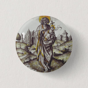 Roundel with Saint John The Baptist 3 Cm Round Badge