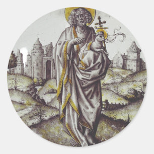 Roundel with Saint John The Baptist Classic Round Sticker