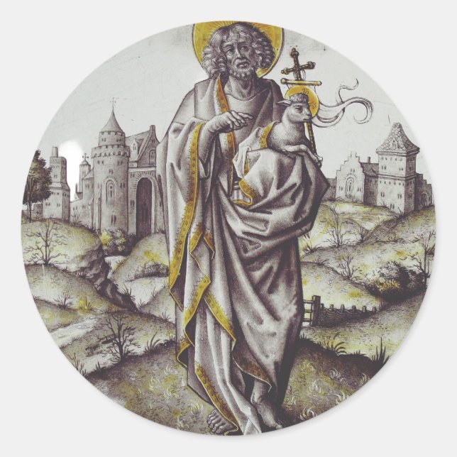 Roundel with Saint John The Baptist Classic Round Sticker (Front)