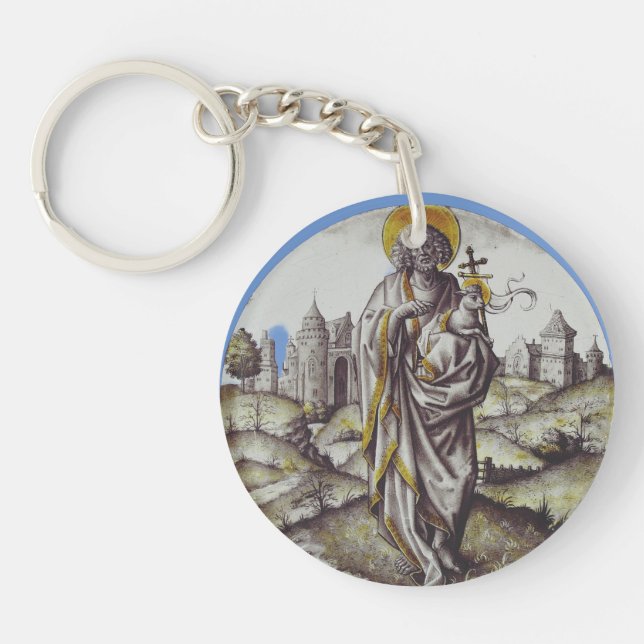 Roundel with Saint John The Baptist Key Ring (Front)
