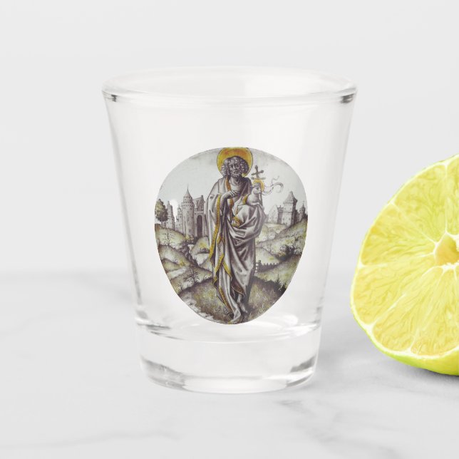 Roundel with Saint John The Baptist Shot Glass (Front)