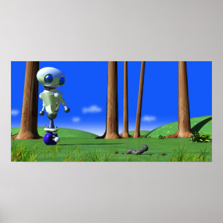 ROUNDER WATCHING A WORM POSTER