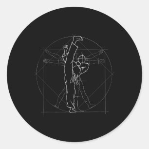 Roundhouse Kick Kickboxing Kung Fu Mma Tae-kwon-do Classic Round Sticker
