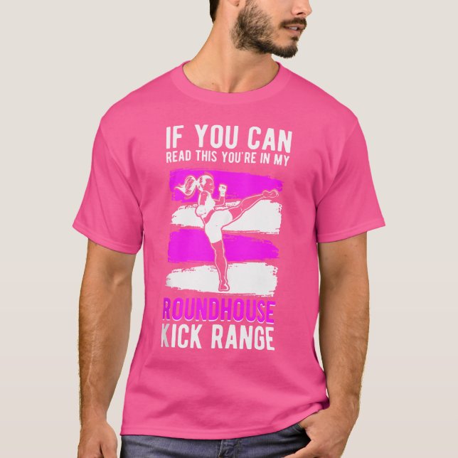 Roundhouse Kick Range Kickboxing Kickboxer T-Shirt (Front)