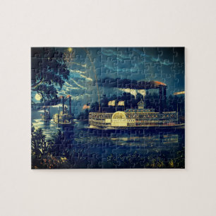 "Rounding a Bend" on the Mississippi:  Jigsaw Puzzle