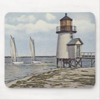Rounding Brant Point Lighthouse Nantucket Mouse Mat