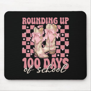 Rounding Up 100 Days Of School Pink Coquette Bow T Mouse Mat