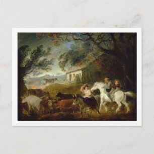 Rounding up before the Storm, 1805 (oil on panel) Postcard