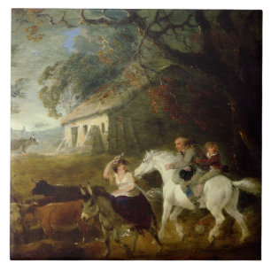 Rounding up before the Storm, 1805 (oil on panel) Tile