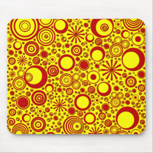 Rounds, Yellow-Red Computer Mouse Pad