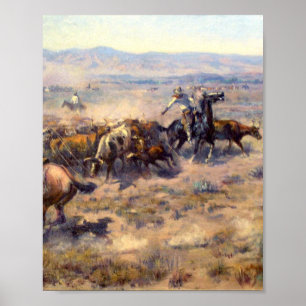 Roundup 1913 - Charles Marion Russell Poster