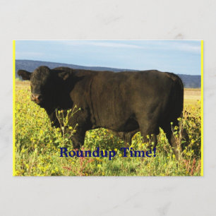 Roundup Time!  Cattle Drive - Western Style Party Invitation