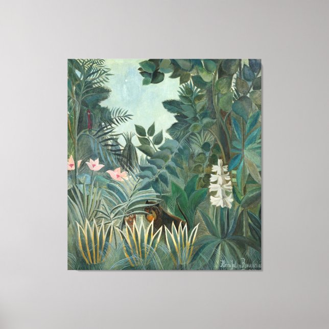 Rousseau Equatorial Jungle Painting Canvas Print (Front)