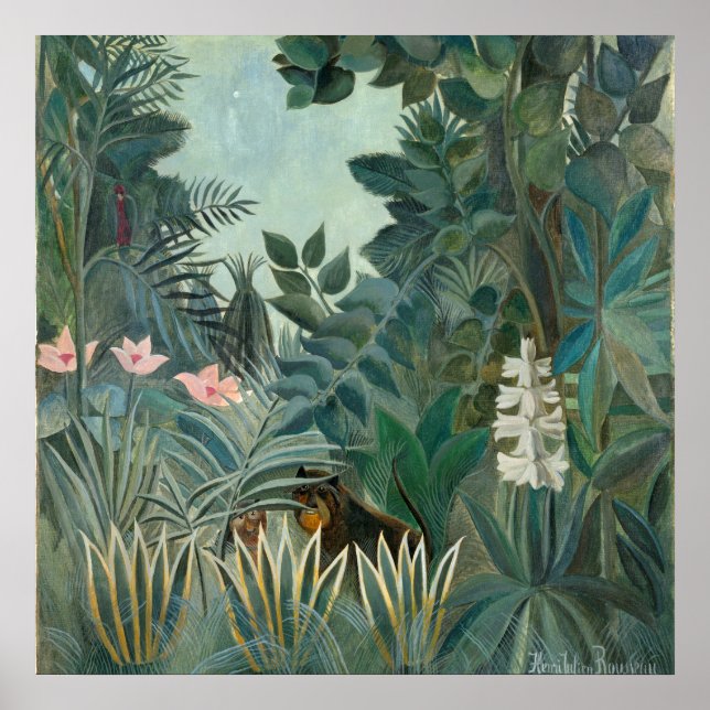 Rousseau Equatorial Jungle Painting Poster (Front)