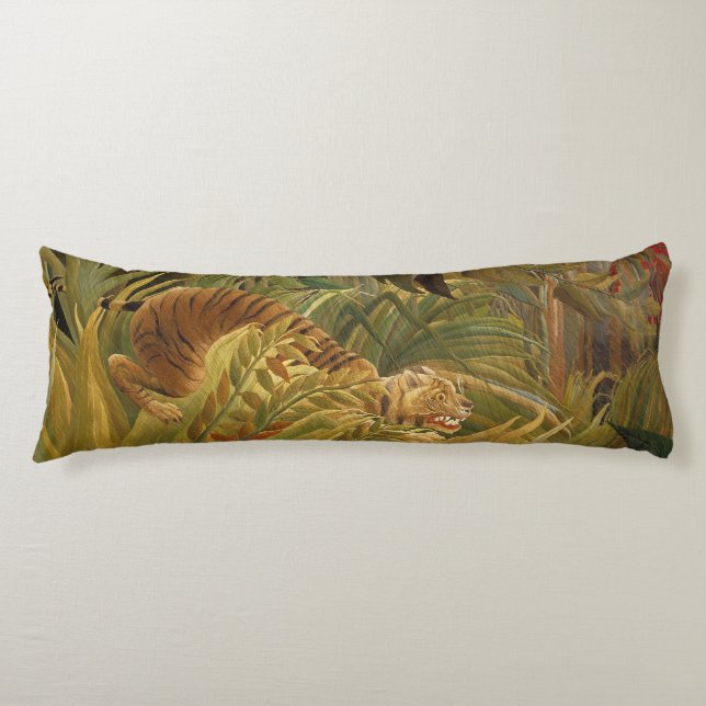 Rousseau Jungle Tropical Tiger Art Body Cushion (Front)