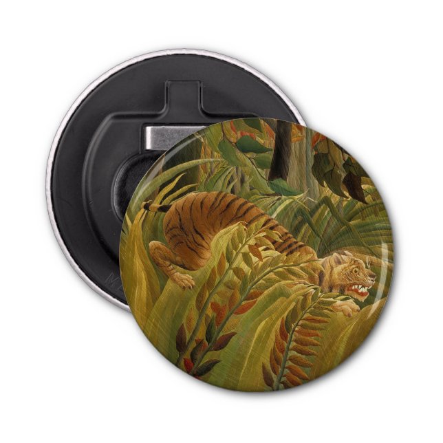 Rousseau Jungle Tropical Tiger Art Bottle Opener (Front)