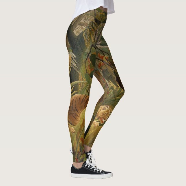 Rousseau Jungle Tropical Tiger Art Leggings (Right)