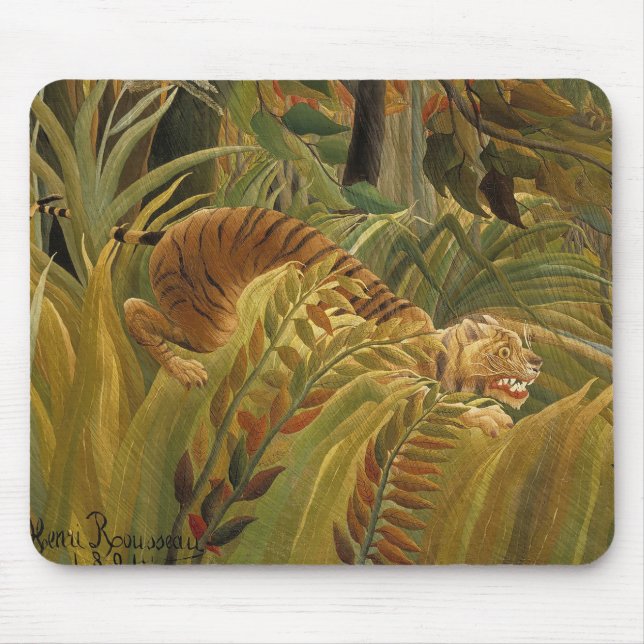Rousseau Jungle Tropical Tiger Art Mouse Mat (Front)