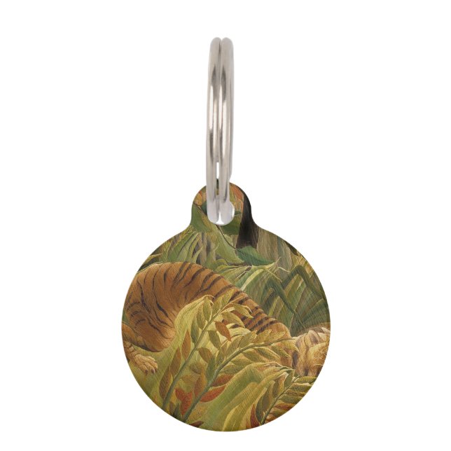 Rousseau Jungle Tropical Tiger Art Pet Tag (Front)