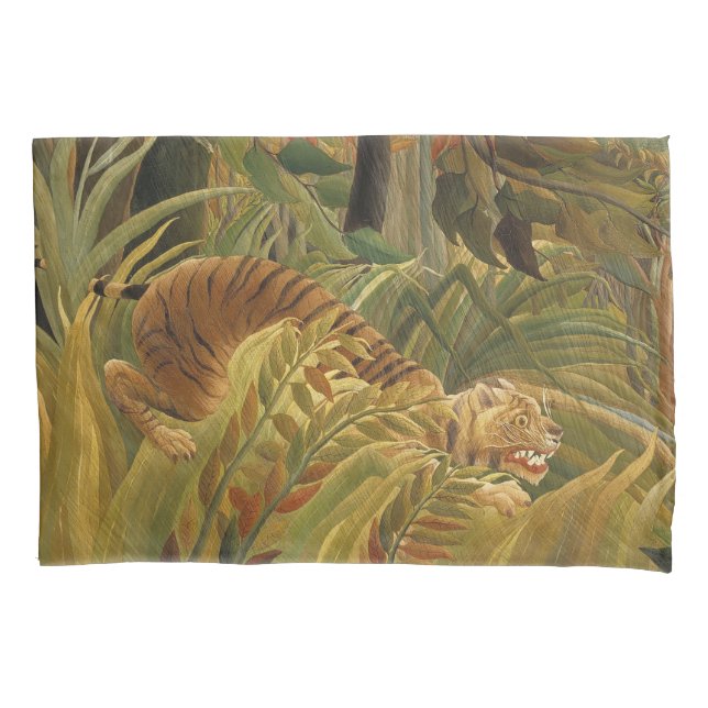Rousseau Jungle Tropical Tiger Art Pillowcase (Front)