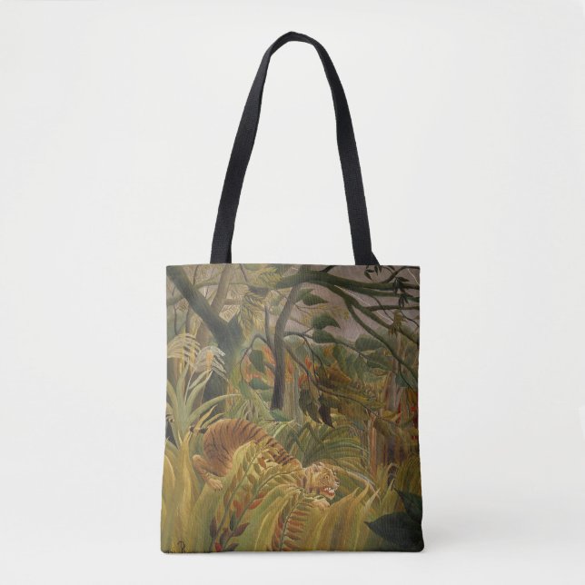 Rousseau Jungle Tropical Tiger Art Tote Bag (Front)
