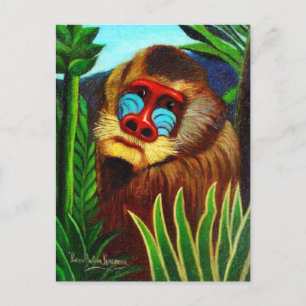 Rousseau - Mandril in the Jungle (Adaptation) Postcard