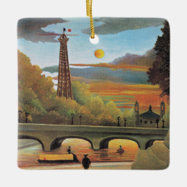 Rousseau - Seine and Eiffel Tower Ceramic Ornament (Front)