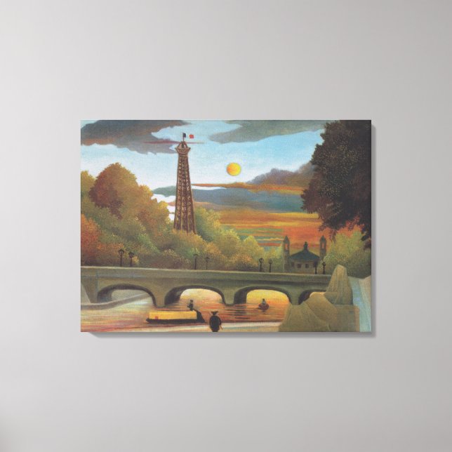 Rousseau Seine and Eiffel-tower in the sunset Canvas Print (Front)