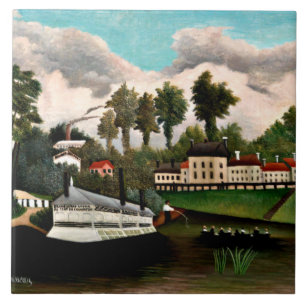 Rousseau - The Laundry Boat, popular painting Tile