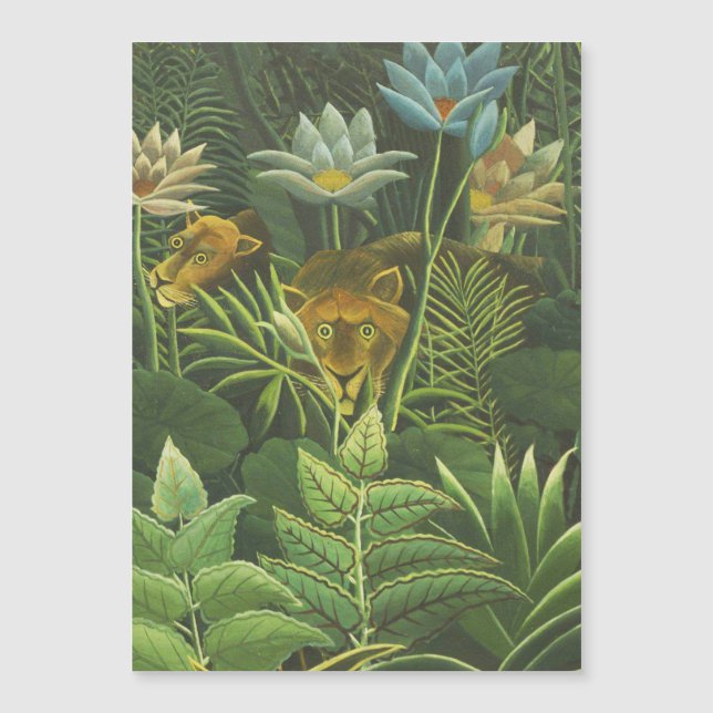 Rousseau Tropical Jungle Lion Painting (Front)