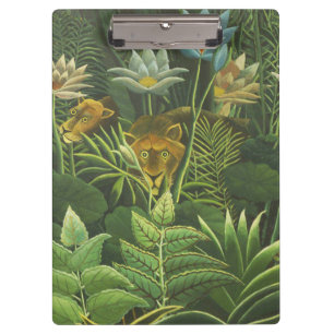 Rousseau Tropical Jungle Lion Painting Clipboard