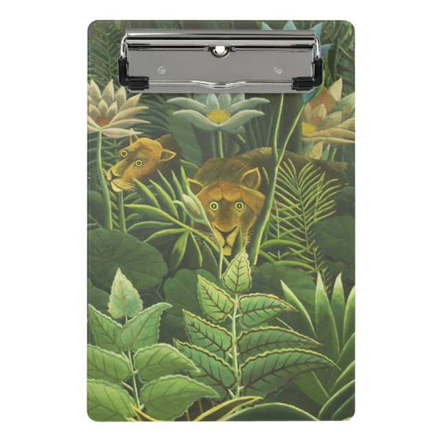 Rousseau Tropical Jungle Lion Painting Mini Clipboard (Front)