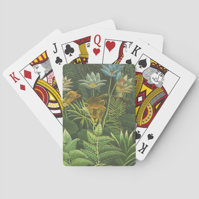 Rousseau Tropical Jungle Lion Painting Playing Cards (Back)