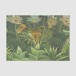 Rousseau Tropical Jungle Lion Painting Tissue Paper