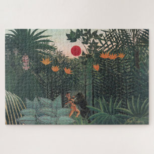 Rousseau - Tropical Landscape, Indian and Gorilla Jigsaw Puzzle