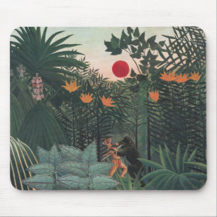 Rousseau - Tropical Landscape, Indian and Gorilla Mouse Mat