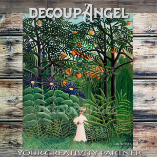 Rousseau- Woman Walking in an Exotic Forest Decoup Tissue Paper