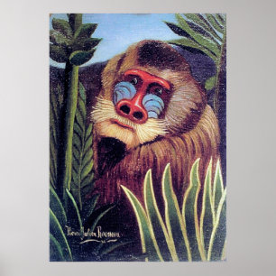 Rousseau's "Mandrill in the Jungle" (circa 1909) Poster