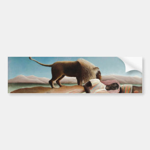 Rousseau's "The Sleeping Gypsy" (1897) Bumper Sticker