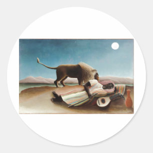 Rousseau's "The Sleeping Gypsy" (1897) Classic Round Sticker