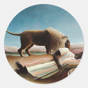 Rousseau's "The Sleeping Gypsy" (1897) Classic Round Sticker