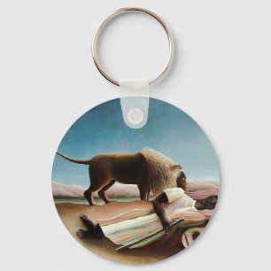 Rousseau's "The Sleeping Gypsy" (1897) Key Ring