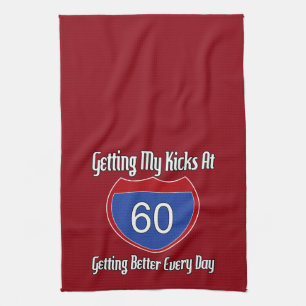 Route 60th Birthday Tea Towel
