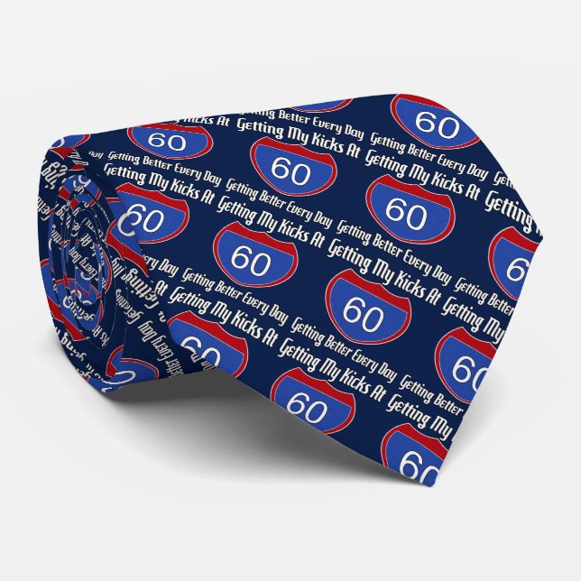 Route 60th Birthday Tie (Rolled)