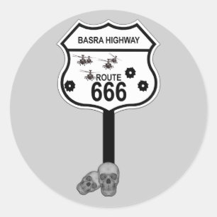 Route 666 classic round sticker