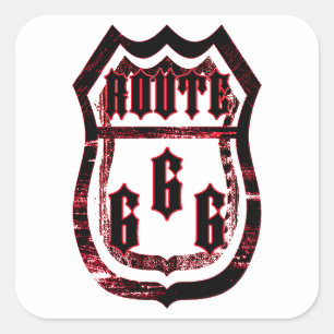 Route 666 square sticker