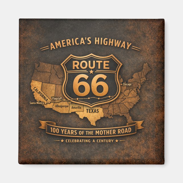 Route 66 100 Year Landmark Magnet (Front)